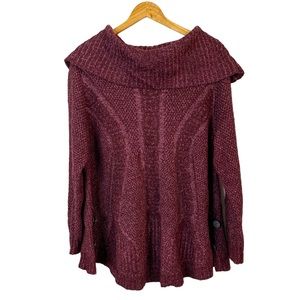 DENIM 24/7 Oversized Side Button Cowl Neck Sweater Sz 18/20